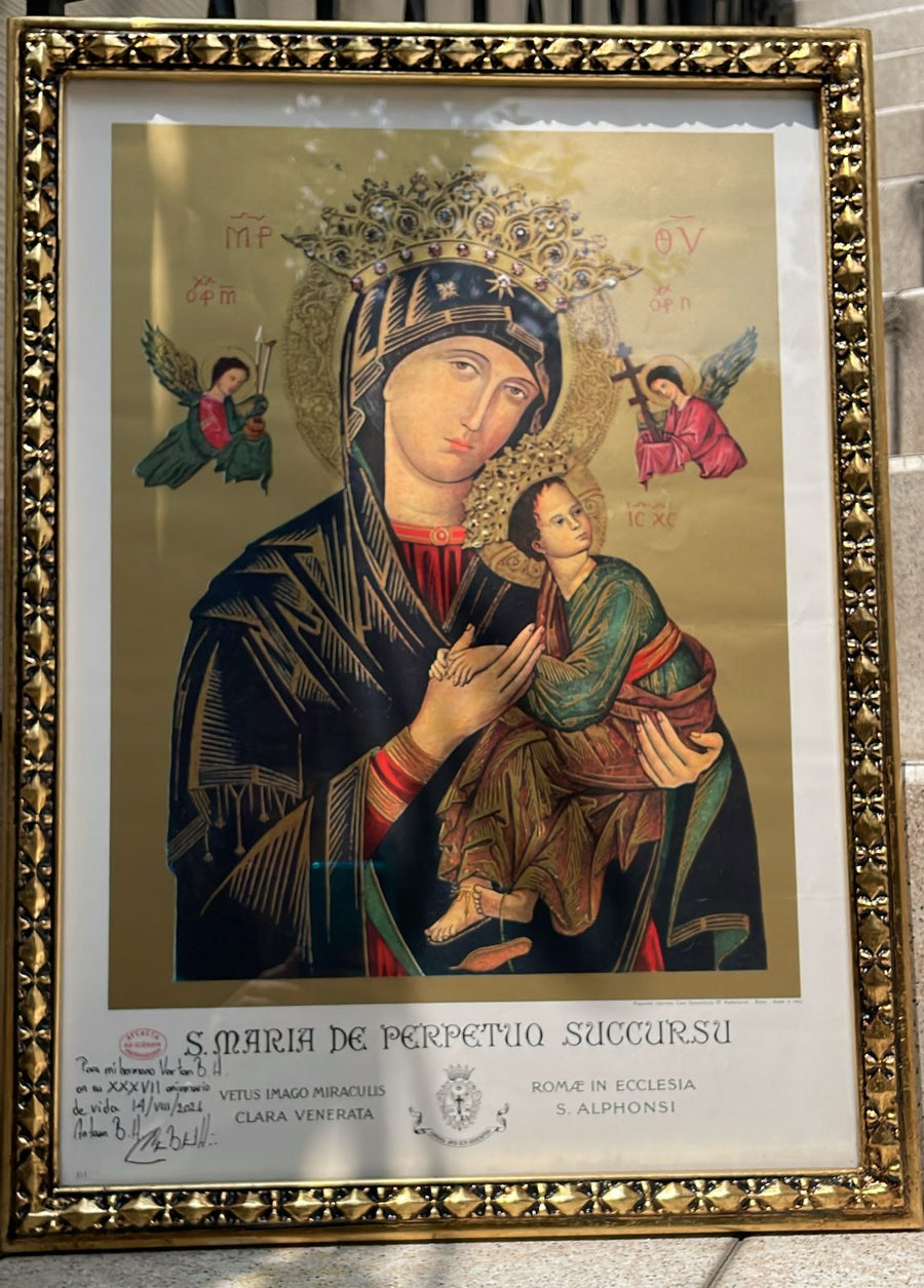 Marco ornamentado en hoja de oro para icono religioso, Fábrica de Marcos Josalí